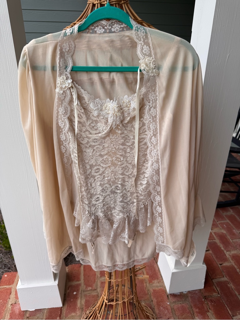 Vintage 1980s Petra Fashions NWT Lace 3 Piece Lingerie Set M Bridal Deadstock